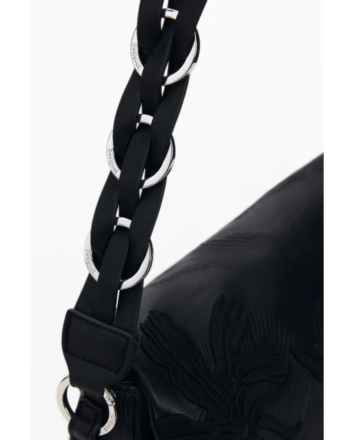 Desigual Borsa zaino con ricami floreali Nero