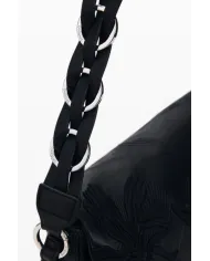 Desigual Borsa zaino con ricami floreali Nero