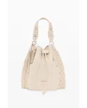 Desigual Borsa con ricami e borchie – Tracolla e Zainetto 2 in 1 Bianco