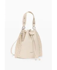 Desigual Borsa con ricami e borchie – Tracolla e Zainetto 2 in 1 Bianco