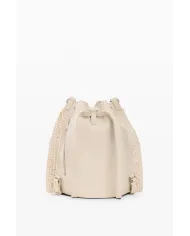 Desigual Borsa con ricami e borchie – Tracolla e Zainetto 2 in 1 Bianco