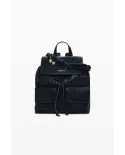 Desigual Zaino borsa ricamato con patta Nero