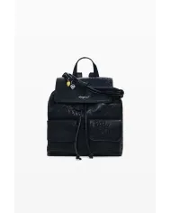 Desigual Zaino borsa ricamato con patta Nero