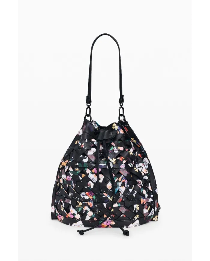 Desigual Borsa in ecopelle Intrecciata – Tracolla e Zainetto 2 in 1 Nero/Multicolor