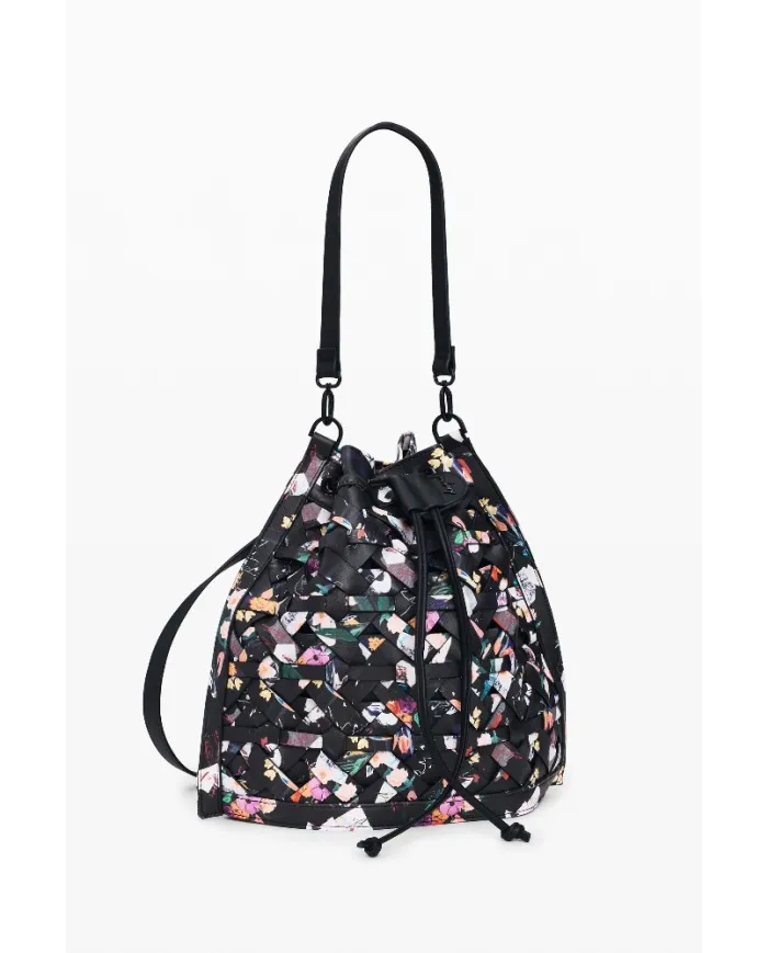 Desigual Borsa in ecopelle Intrecciata – Tracolla e Zainetto 2 in 1 Nero/Multicolor