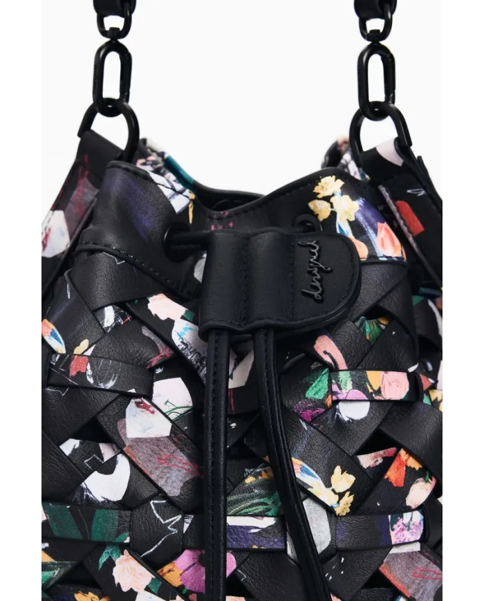 Desigual Borsa in ecopelle Intrecciata – Tracolla e Zainetto 2 in 1 Nero/Multicolor