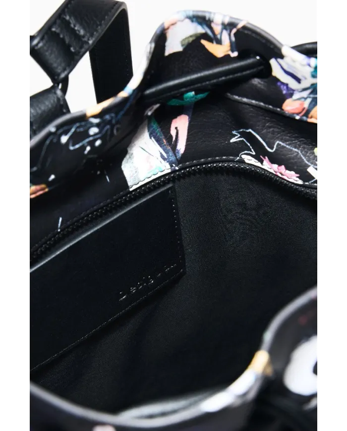 Desigual Borsa in ecopelle Intrecciata – Tracolla e Zainetto 2 in 1 Nero/Multicolor