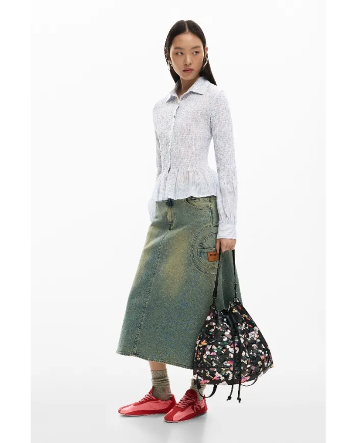 Desigual Borsa in ecopelle Intrecciata – Tracolla e Zainetto 2 in 1 Nero/Multicolor