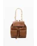 Desigual Zaino borsa ricamato con patta Marrone