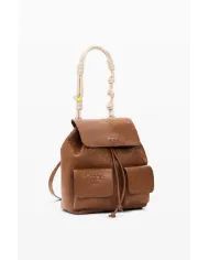 Desigual Zaino borsa ricamato con patta Marrone