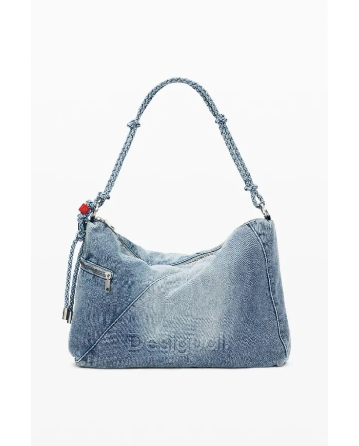 Desigual Borsa tracolla grande in jeans Blu