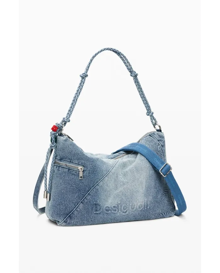 Desigual Borsa tracolla grande in jeans Blu