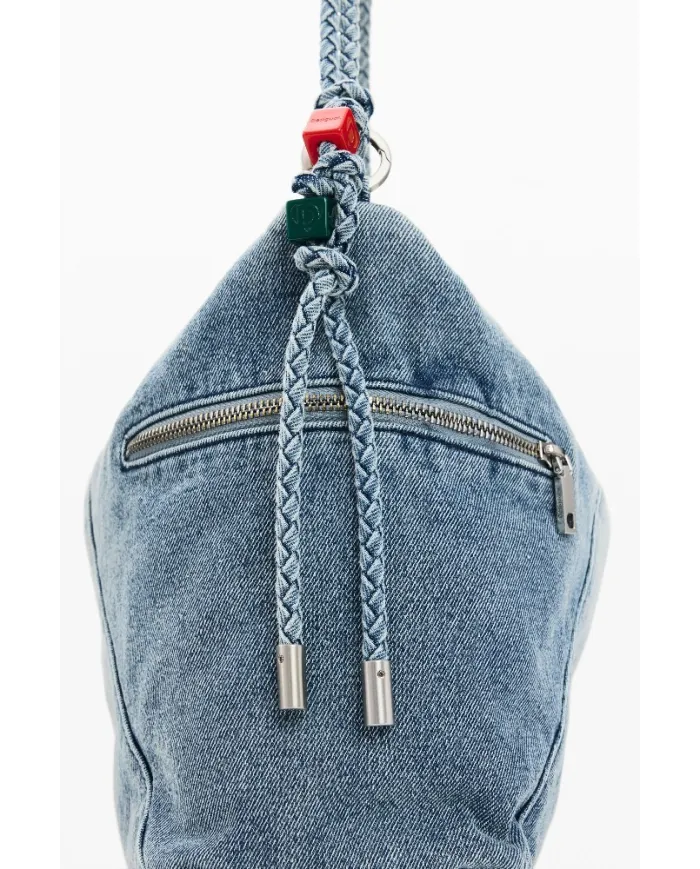 Desigual Borsa tracolla grande in jeans Blu