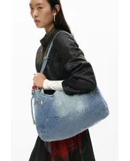 Desigual Borsa tracolla grande in jeans Blu