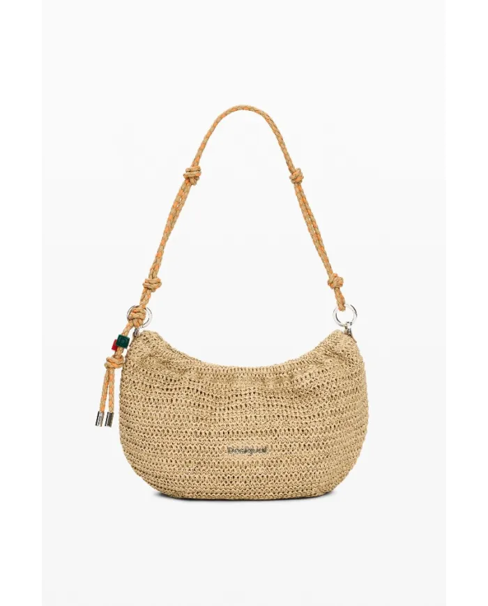 Desigual Borsa tracolla in rafia Bianco