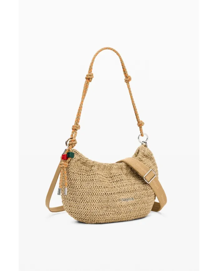 Desigual Borsa tracolla in rafia Bianco