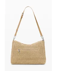 Desigual Borsa tracolla grande in rafia Bianco