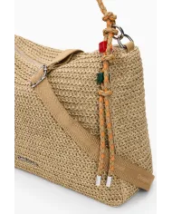 Desigual Borsa tracolla grande in rafia Bianco