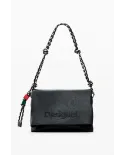 Desigual Borsa tracolla con patta logata Nero