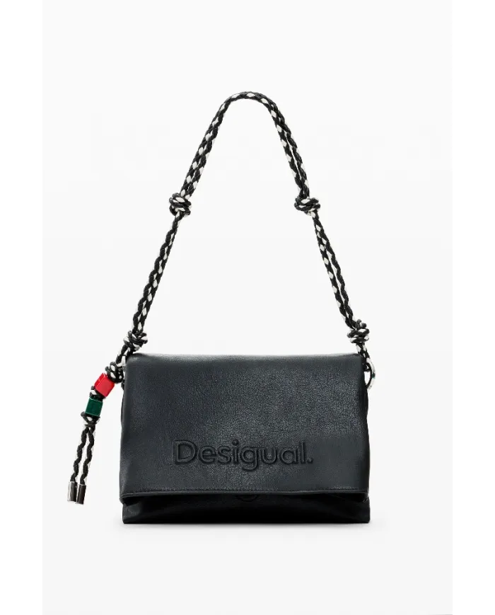 Desigual Borsa tracolla con patta logata Nero