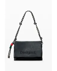 Desigual Borsa tracolla con patta logata Nero