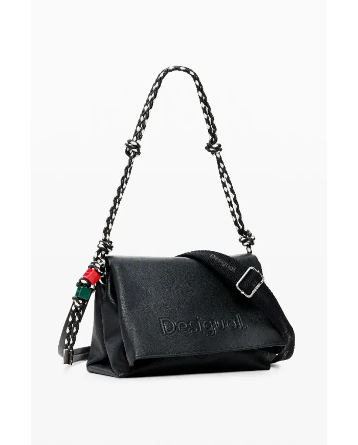 Desigual Borsa tracolla con patta logata Nero