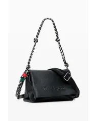 Desigual Borsa tracolla con patta logata Nero