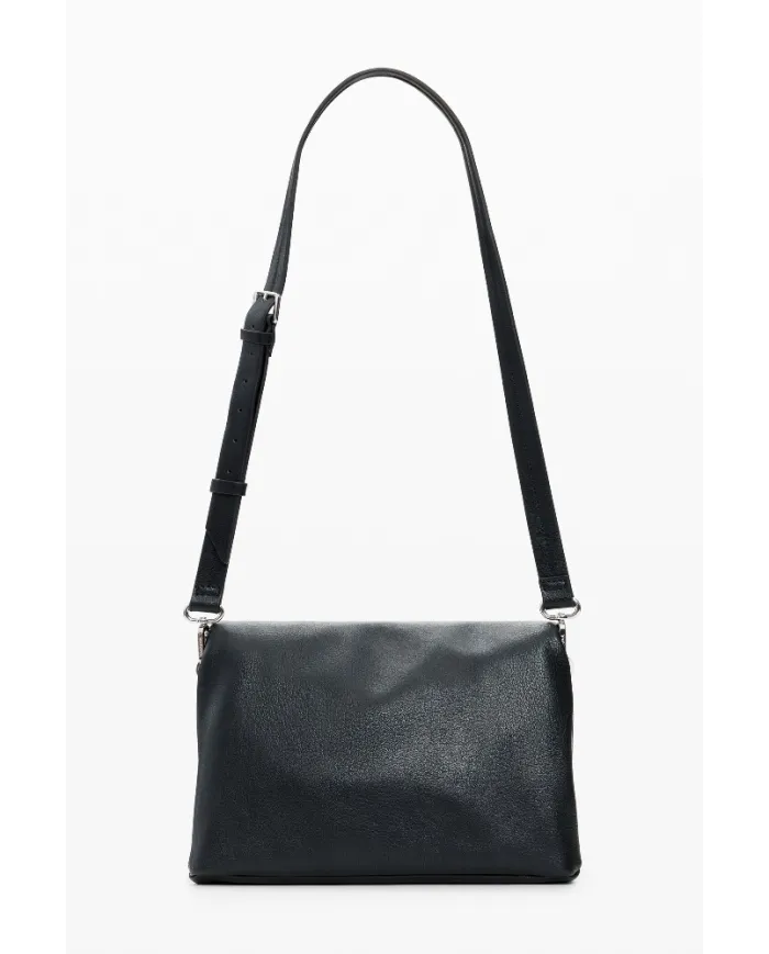 Desigual Borsa tracolla con patta logata Nero