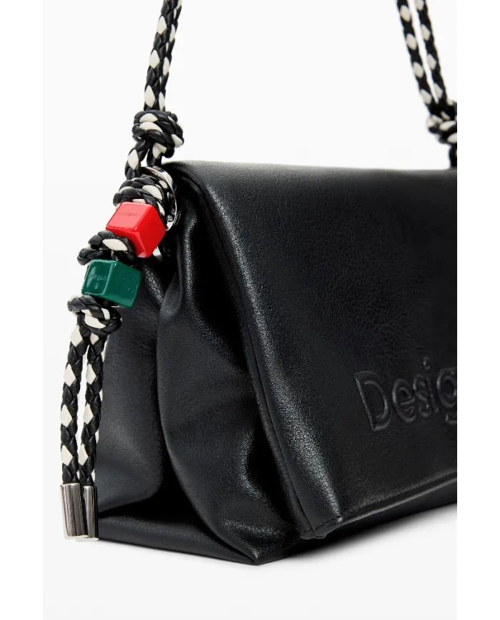 Desigual Borsa tracolla con patta logata Nero