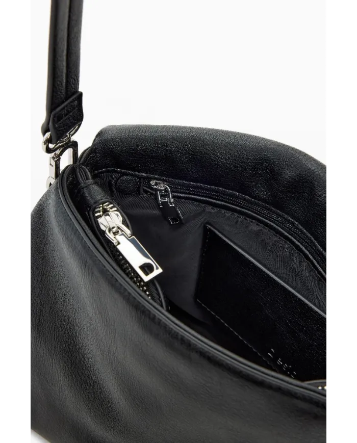Desigual Borsa tracolla con patta logata Nero