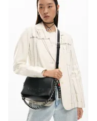 Desigual Borsa tracolla con patta logata Nero
