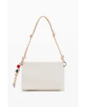 Desigual Borsa tracolla con patta logata Bianco