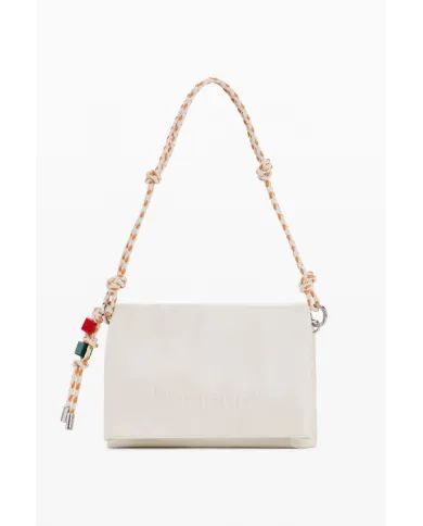 Desigual Borsa tracolla con patta logata Bianco