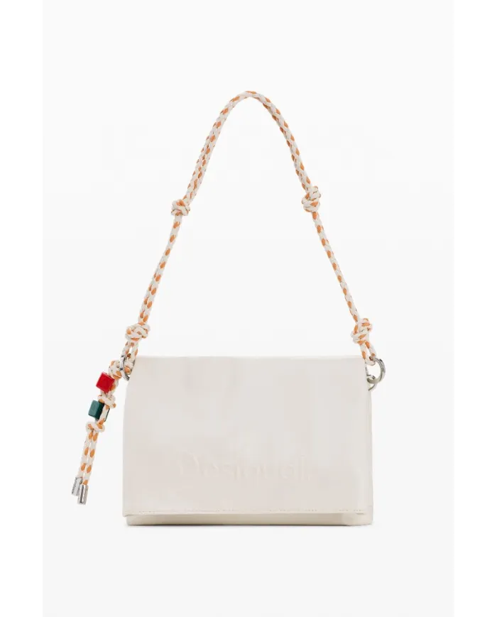 Desigual Borsa tracolla con patta logata Bianco