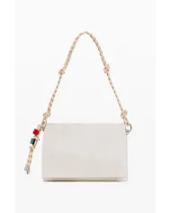 Desigual Borsa tracolla con patta logata Bianco