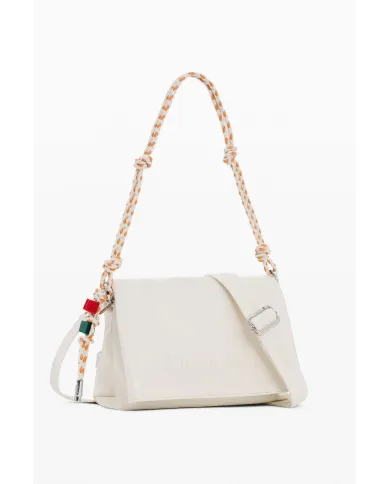 Desigual Borsa tracolla con patta logata Bianco