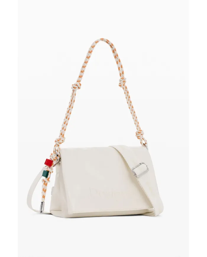 Desigual Borsa tracolla con patta logata Bianco