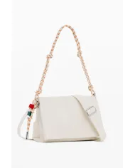 Desigual Borsa tracolla con patta logata Bianco