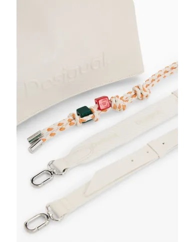 Desigual Borsa tracolla con patta logata Bianco