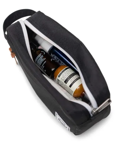 Herschel Necessaire piccolo in tessuto Chapter Blu/Cuoio