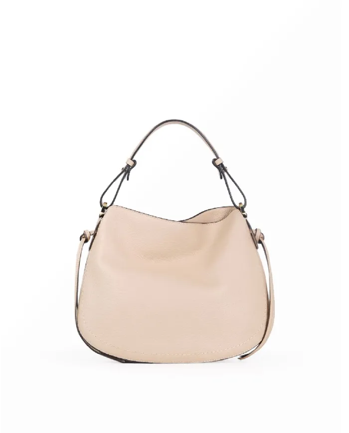 Loristella Borsa in Pelle Morbida Martellata Carola Beige