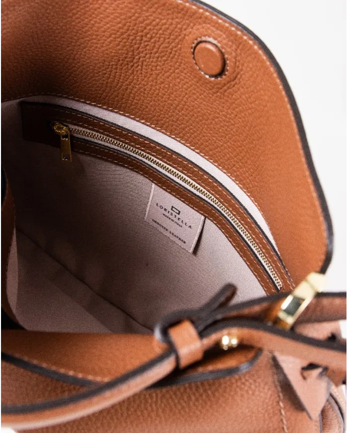 Loristella Borsa in Pelle Morbida Martellata Carola Beige