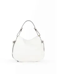 Loristella Borsa in Pelle Morbida Martellata Carola Bianco