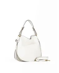 Loristella Borsa in Pelle Morbida Martellata Carola Bianco