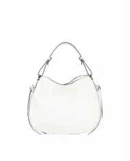 Loristella Borsa in Pelle Morbida Martellata Carola Bianco