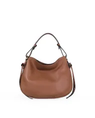 Loristella Borsa in Pelle Morbida Martellata Carola Marrone/Beige