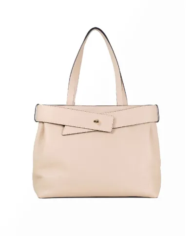 Loristella Borsa grande in pelle Giada Beige