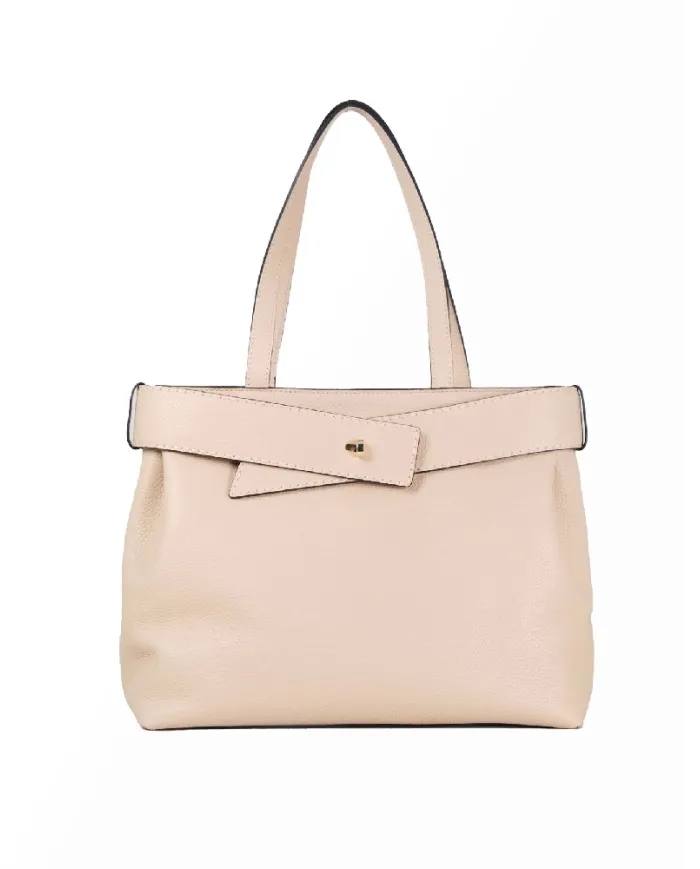 Loristella Borsa grande in pelle Giada Beige