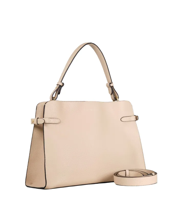 Loristella Borsa a mano in pelle martellata con tracolla Matilda Beige