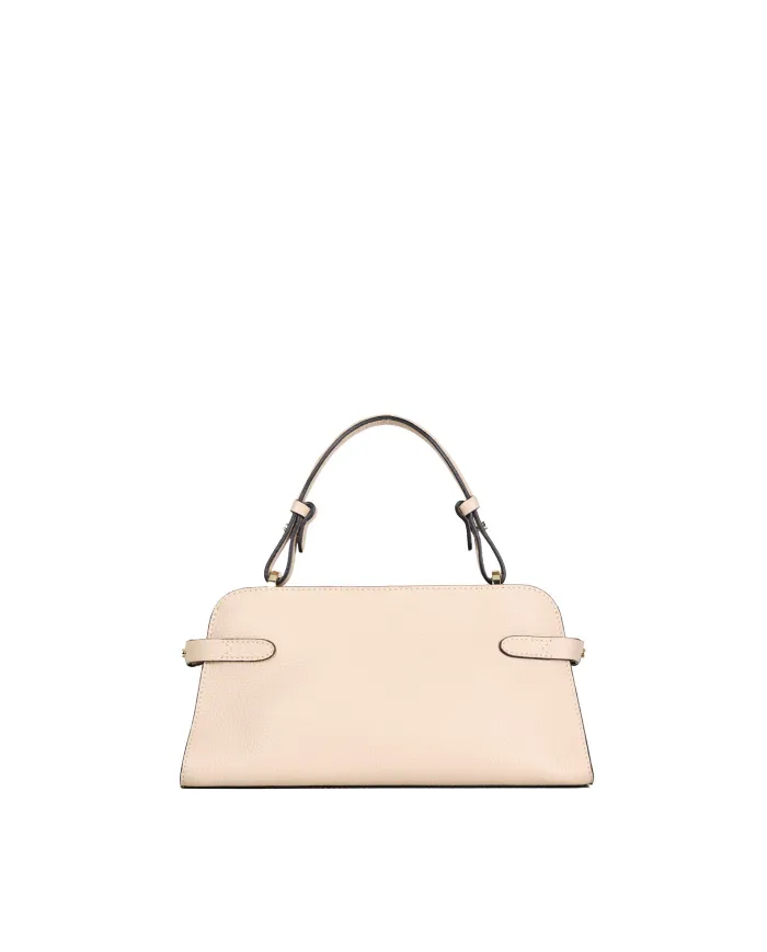 Loristella Borsa piccola a mano in pelle martellata con tracolla Matilda Beige